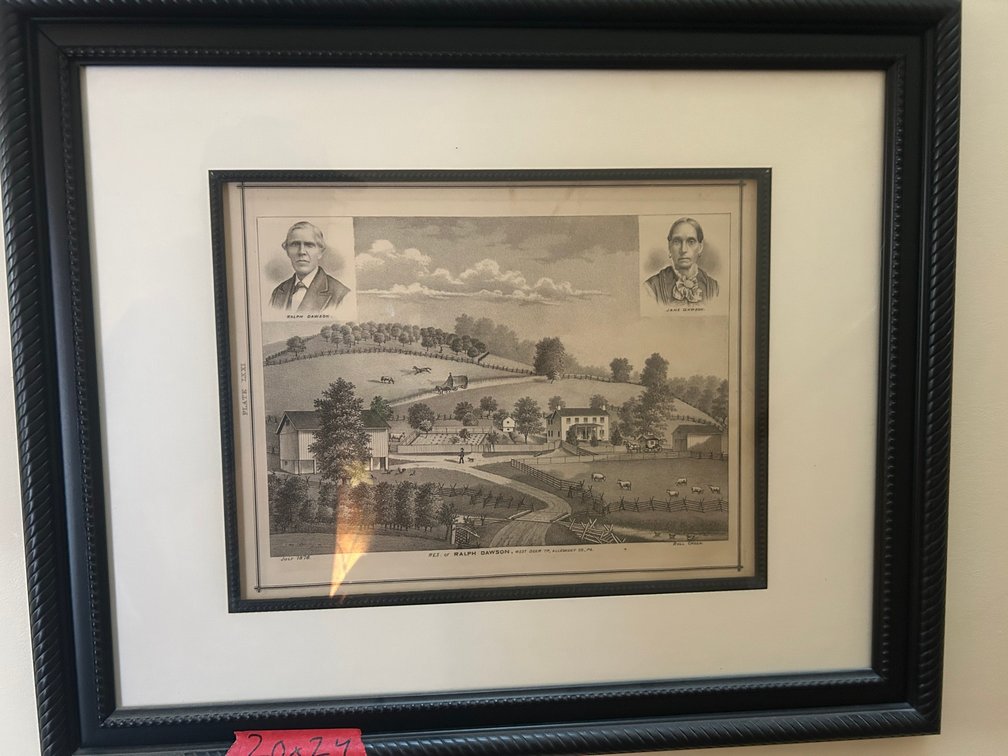 Res. Of Ralph Dawson West Deer Township, Allegheny County, PA-LXXI-dated July 1876 print