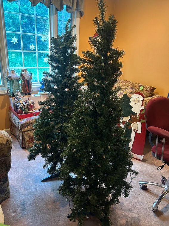 Two 5' pre-lit Christmas trees