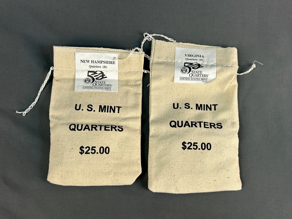 U.S. Mint State Quarters Sewn Canvas Bags