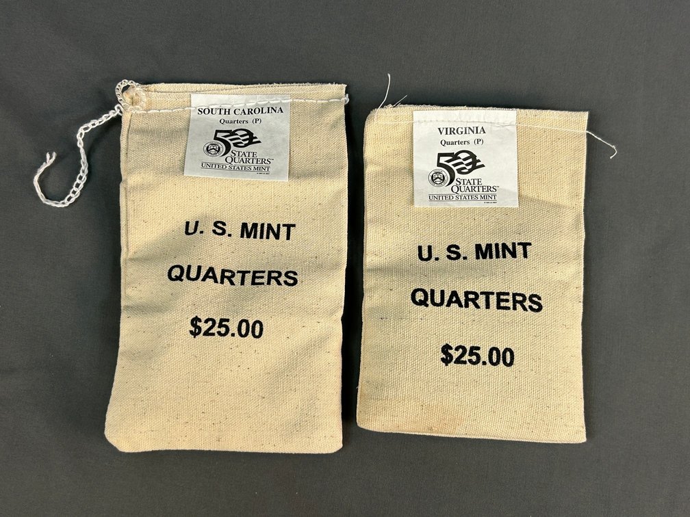 U.S. Mint State Quarters Sewn Canvas Bags