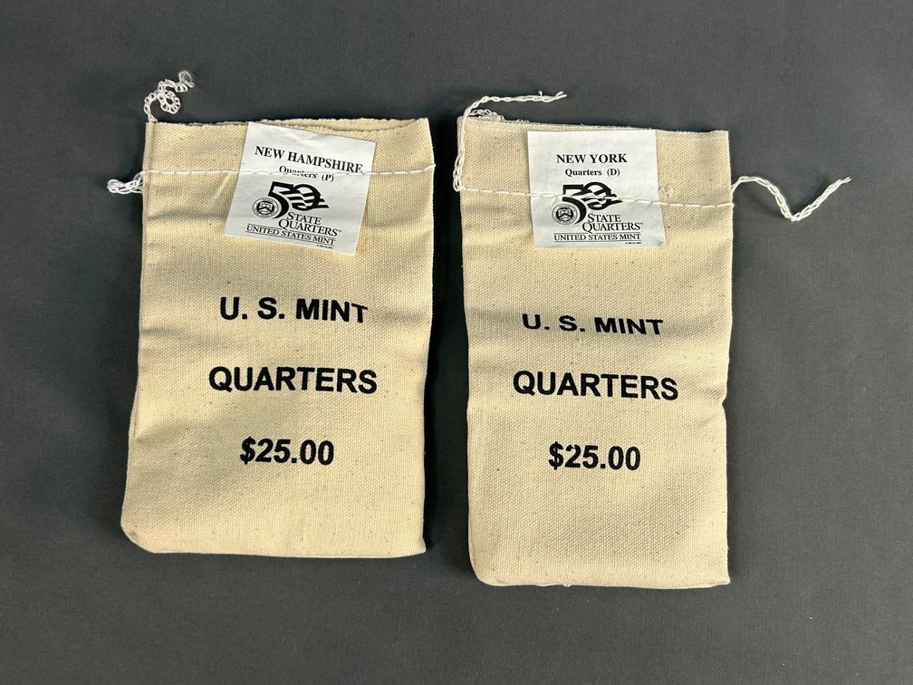 U.S. Mint State Quarters Sewn Canvas Bags