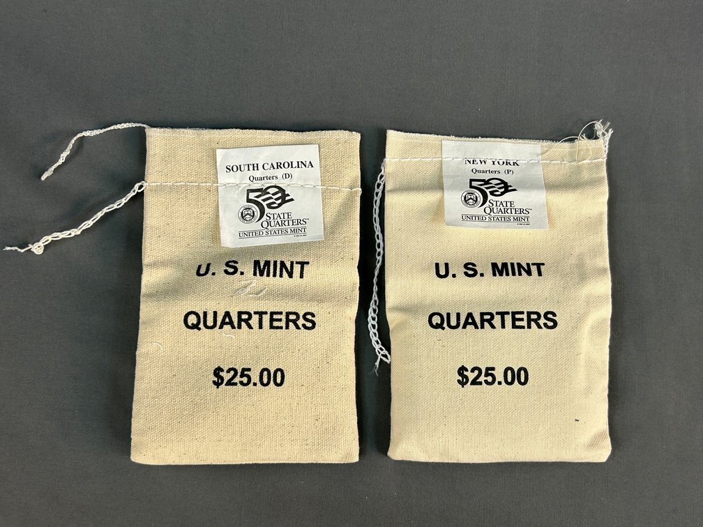 U.S. Mint State Quarters Sewn Canvas Bags
