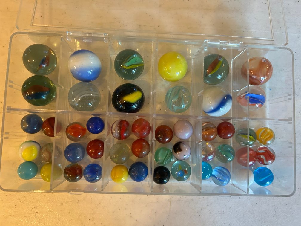 Collection of marbles-12 shooter marbles, other small marbles