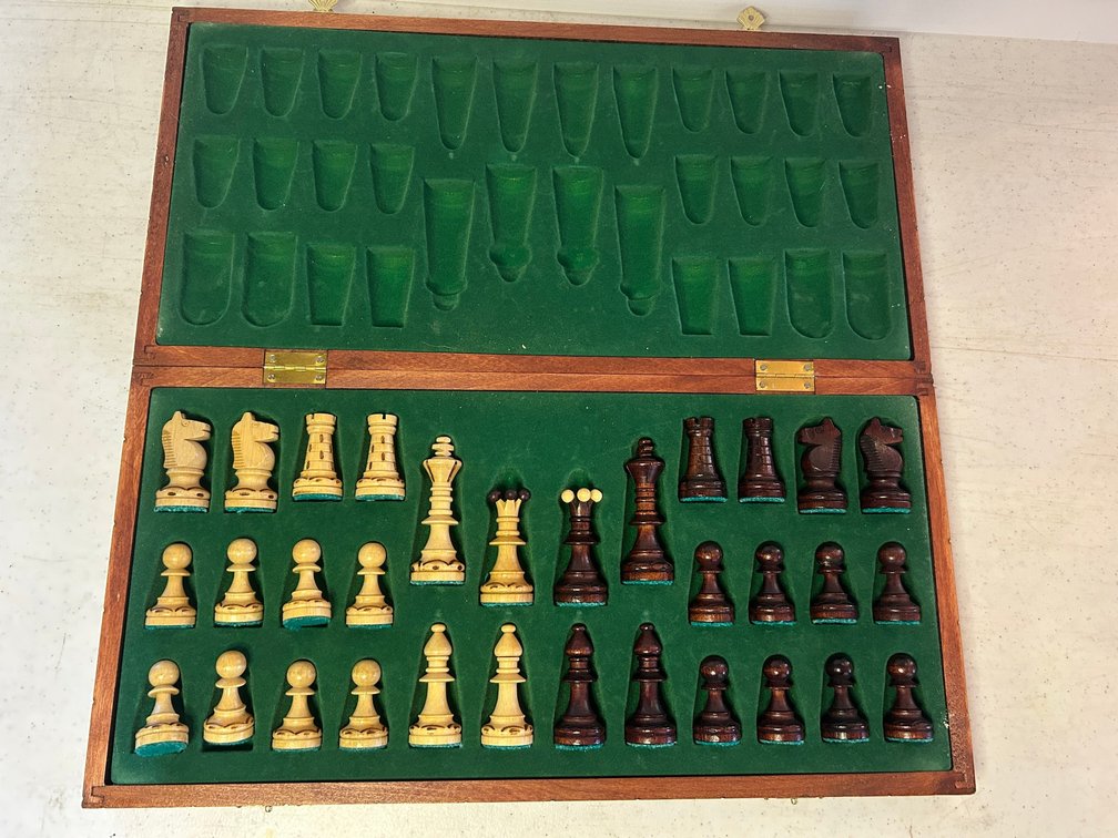 Wooden intricate chess set