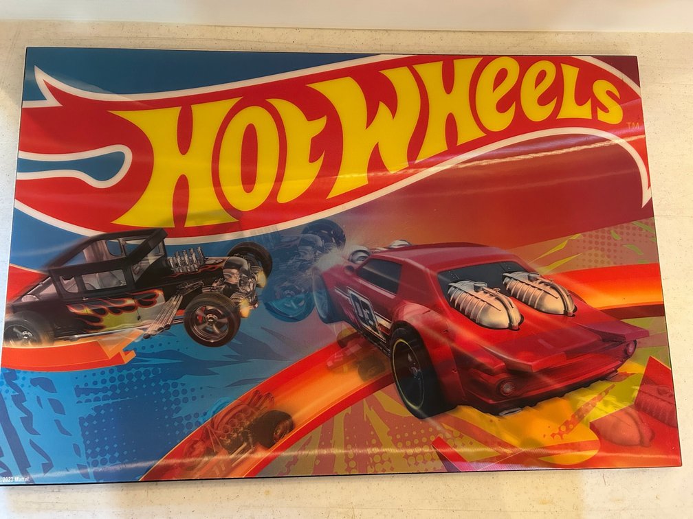 Hot Wheels reflective wall art