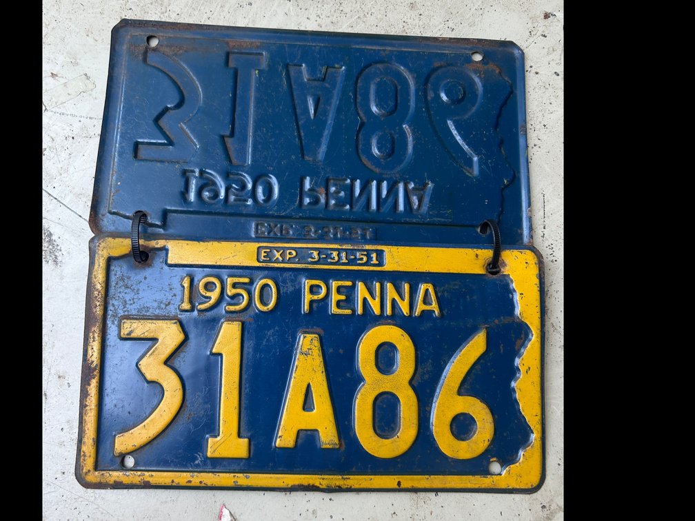 1950 Pennsylvania license plates