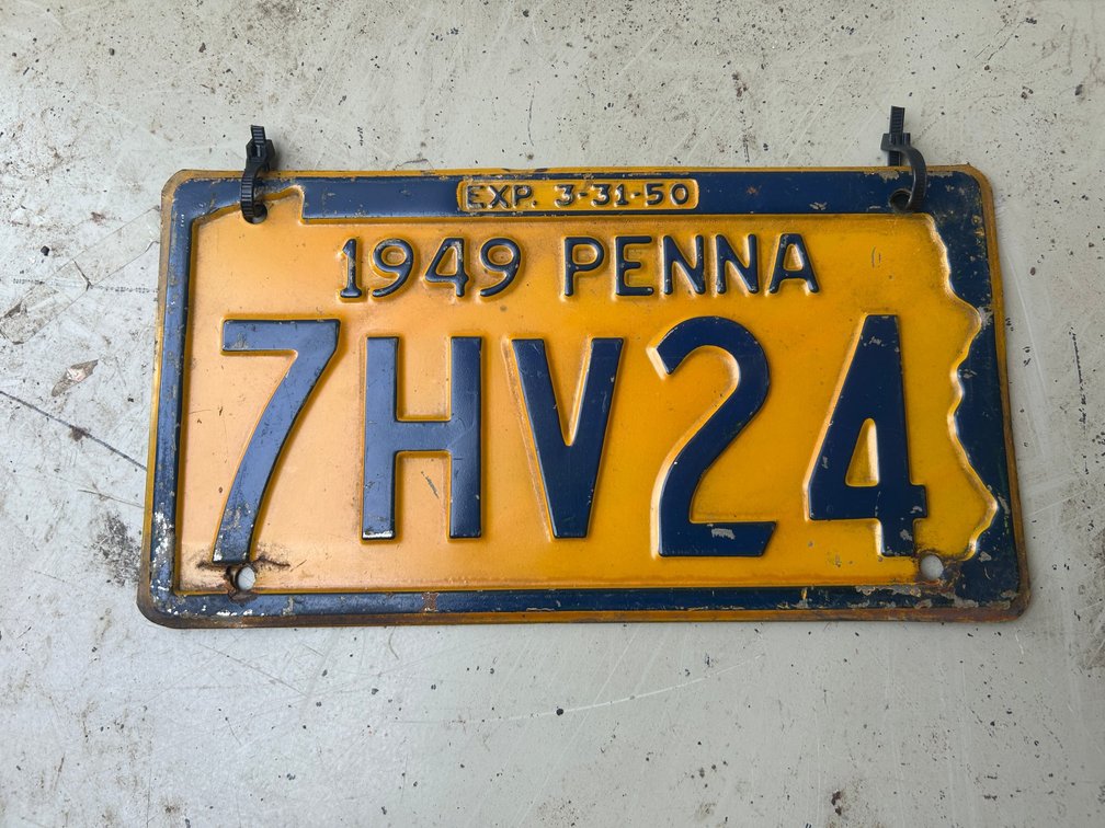 Two 1949 Pennsylvania license plates