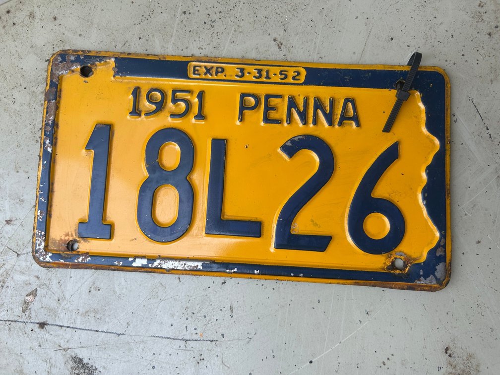 Two 1951 Pennsylvania license plates