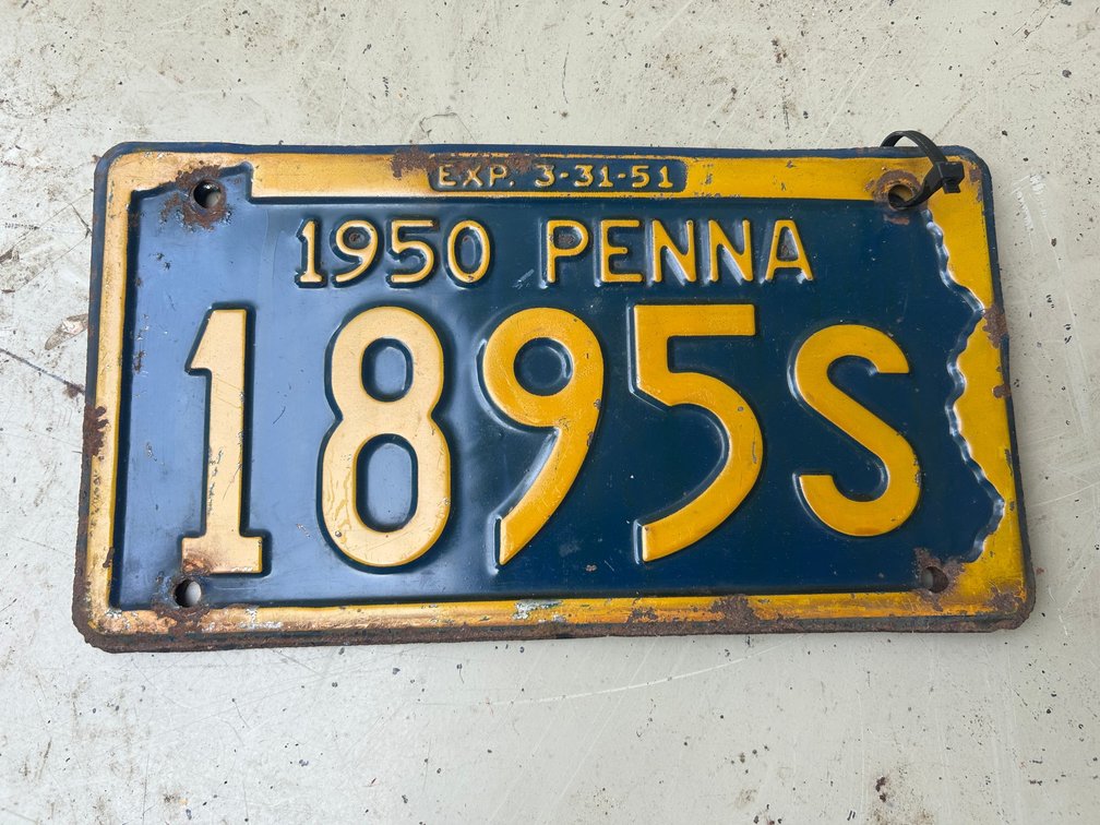 Two 1950 Pennsylvania license plates