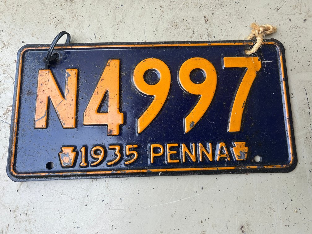 Two 1935 Pennsylvania license plates