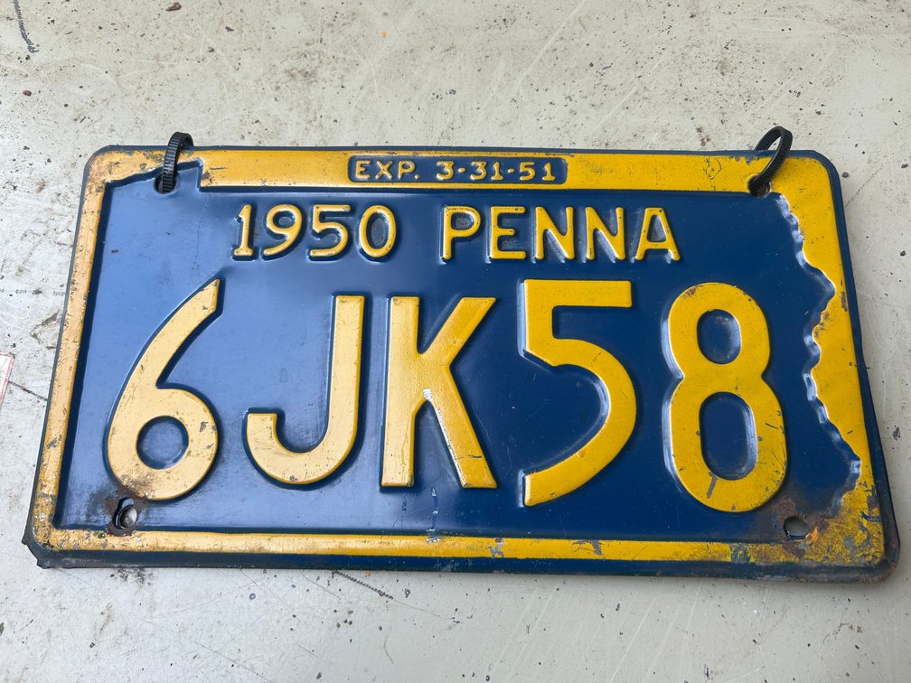 Two 1950 Pennsylvania license plates
