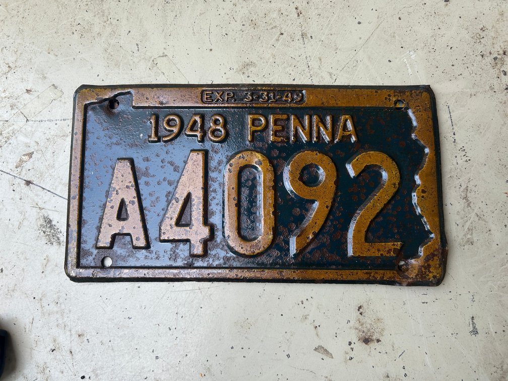Two 1948 Pennsylvania license plates