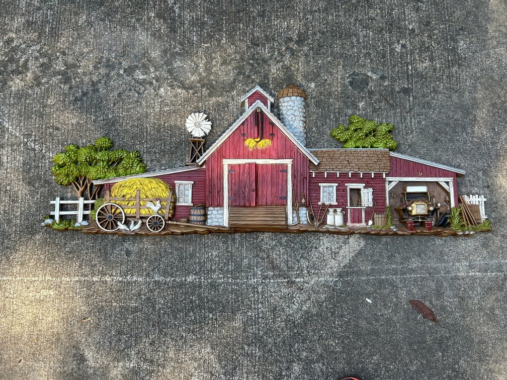 1974 Burwood Products wall art-farm and barnyard theme