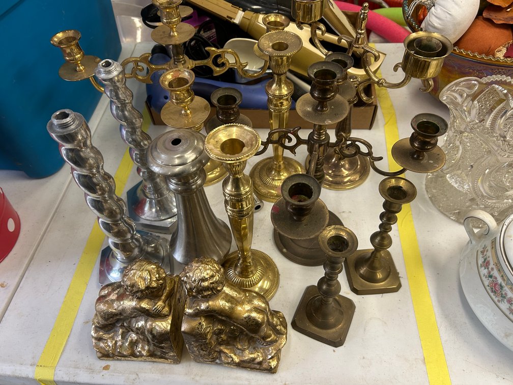 Candlesticks, book ends
