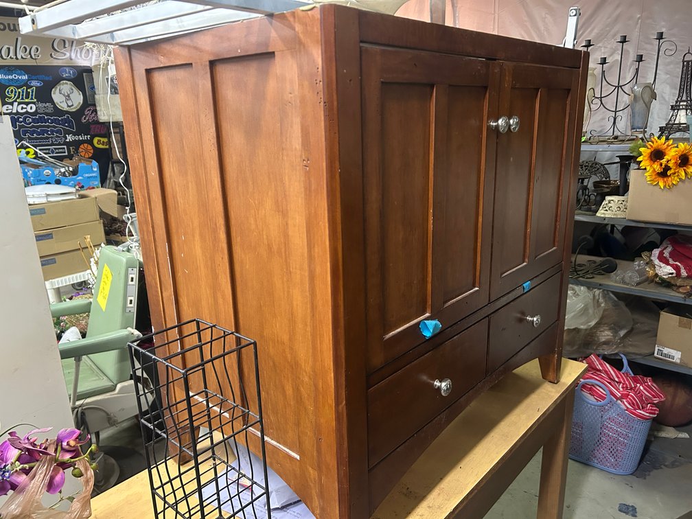 Wooden desk, wooden bathroom cabinet