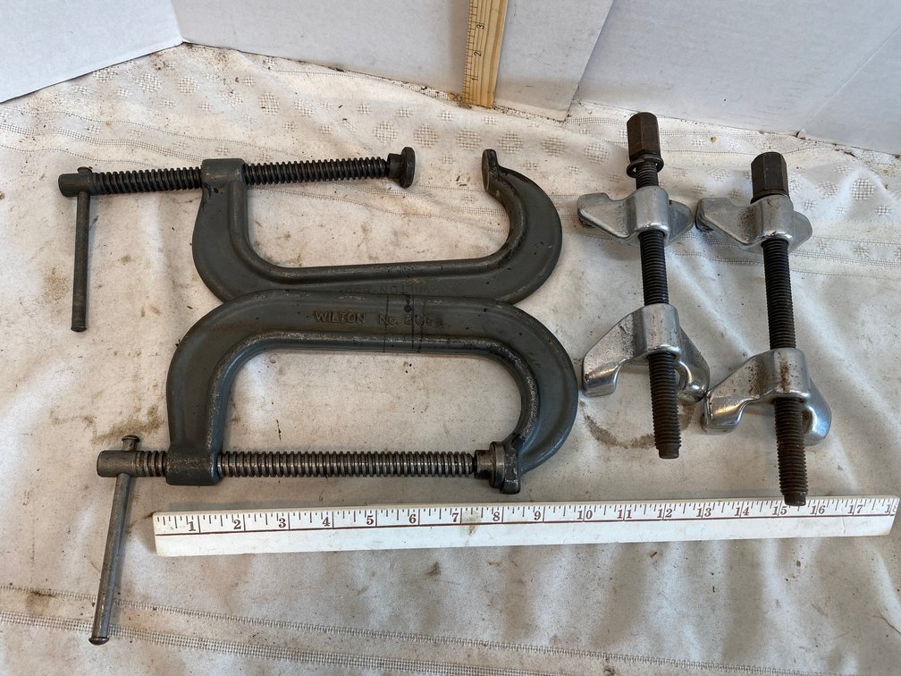 2-Wilton #806 C-Clamps, 2-Coil Spring Compressors