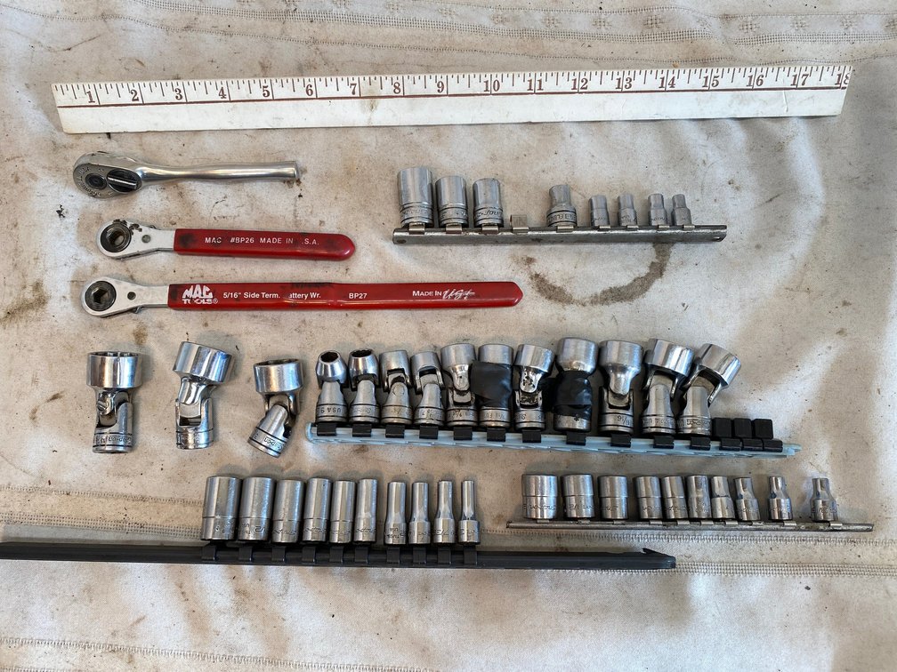 Snap on Sockets Some are Swivel Head, 2-Mac Wrenches, Cornwell 3/8 Drive Rachet