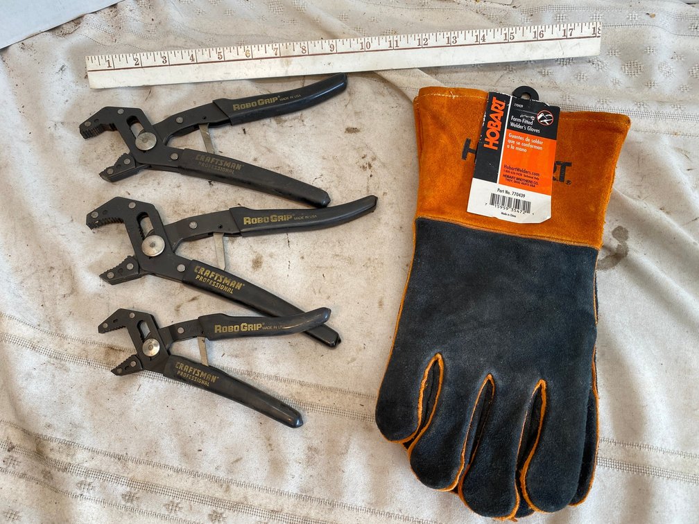 3 -Robo Grip Pliers, Pair Hobart Welders Gloves