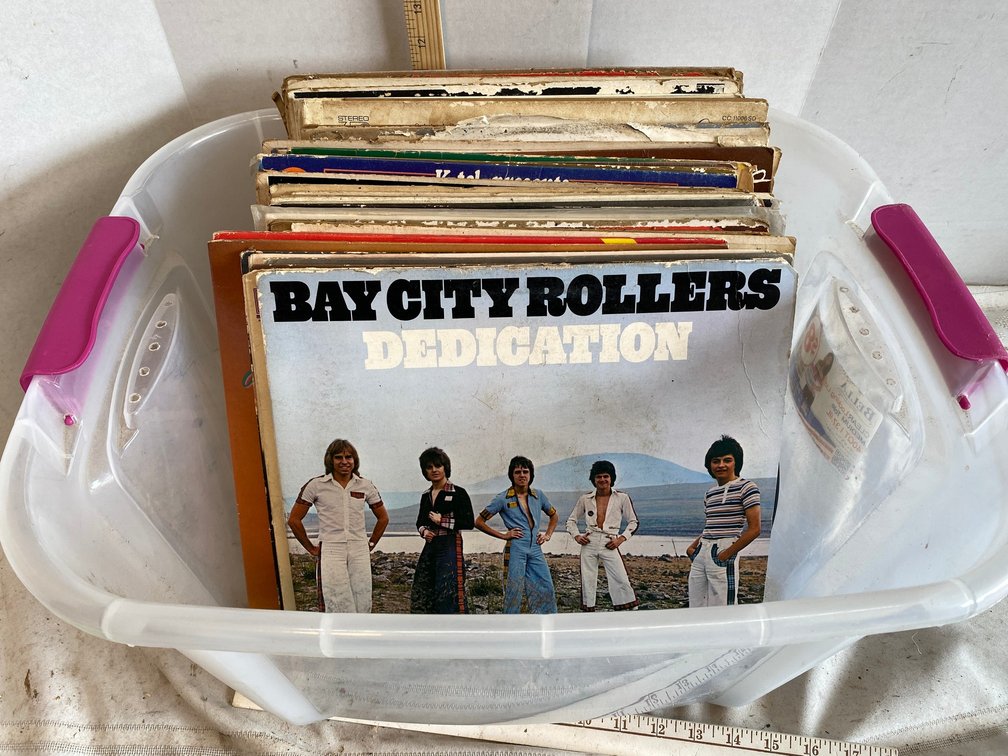 Assorted Records in a Tub with NO Lid