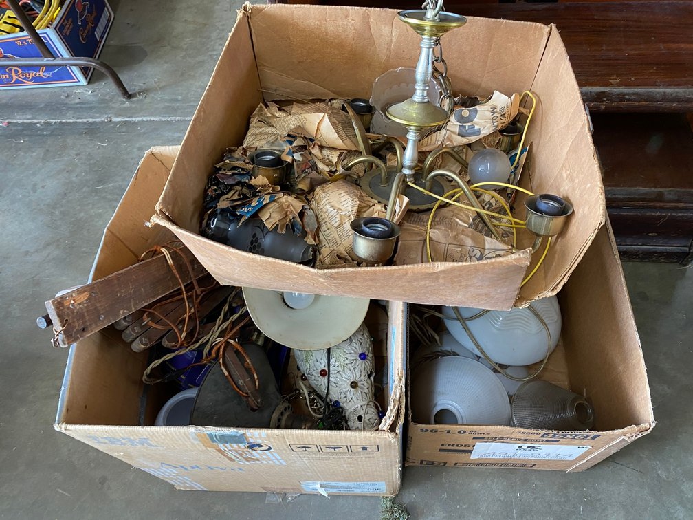 Collection of Lamp shades and Lamp Parts