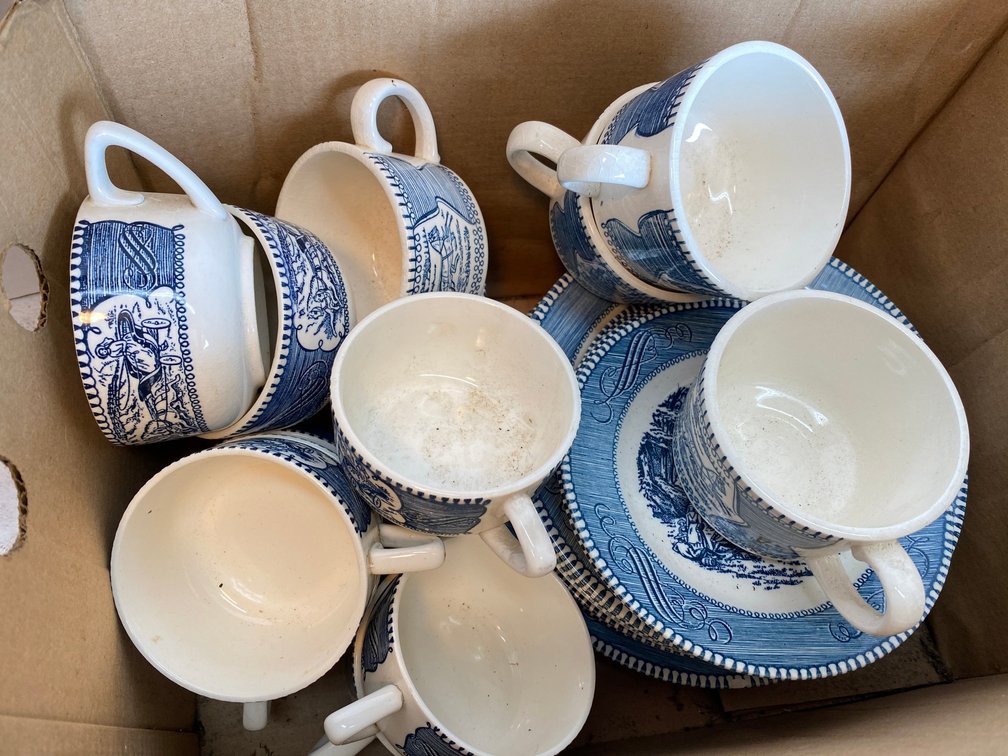 Blue and White dishes and Cups