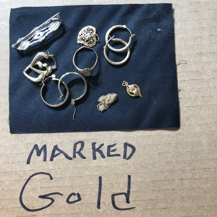 Estate jewelry marked 10K and 14K gold-untested by auction company