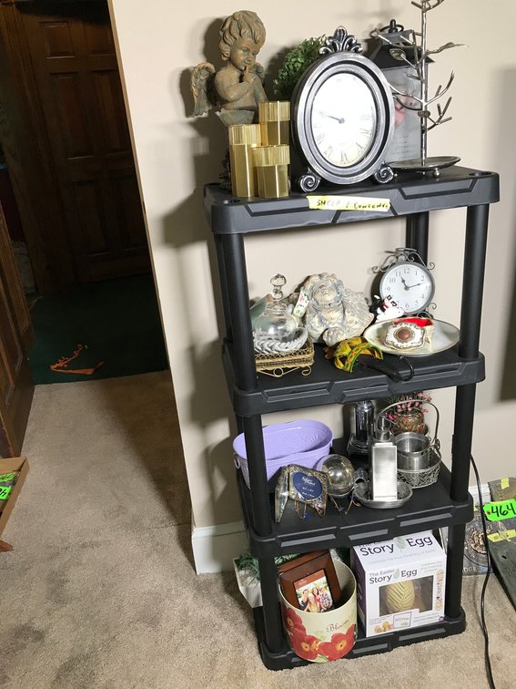 Shelf with contents