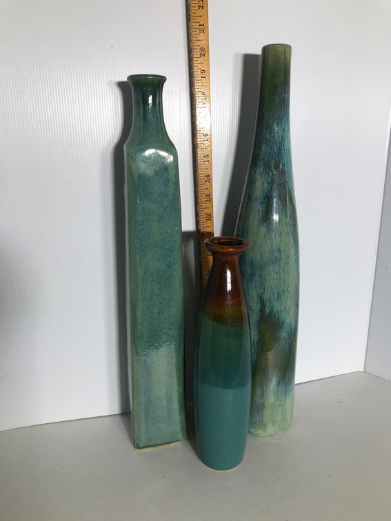 3 Large vases-1 approx. 20" tall