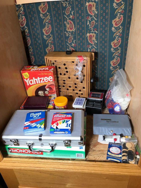 Board games, poker chips in case