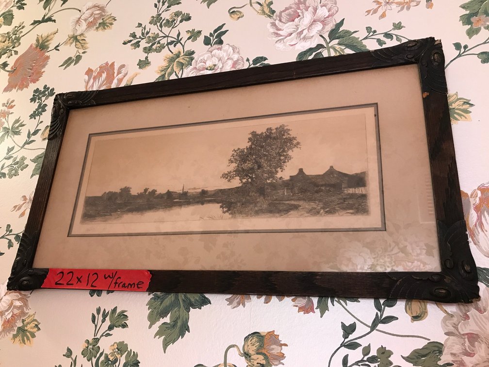 Vintage framed print-approx. 22" x 12"
