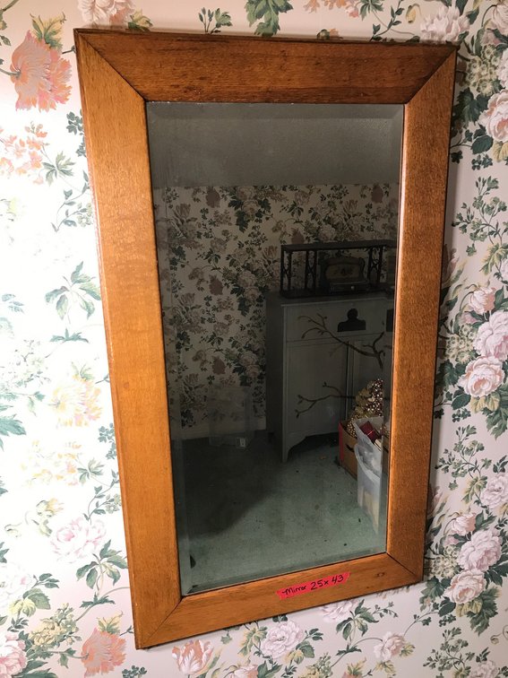 Oak wall mirror-approx. 25" x 43"