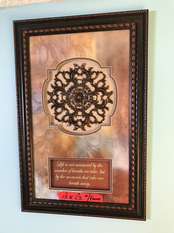 Framed wall hanging approx. 15" x 23"