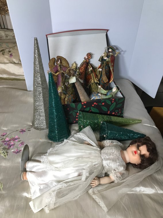 Baby doll, Christmas decorative items, etc.