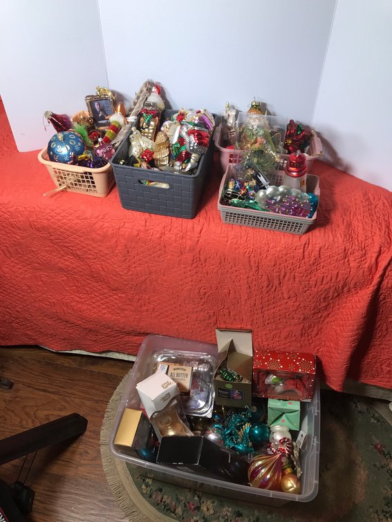 Large collection of Christmas ornaments