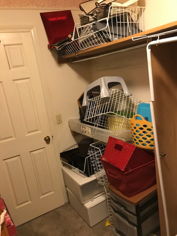 Collection of storage tubs, bags