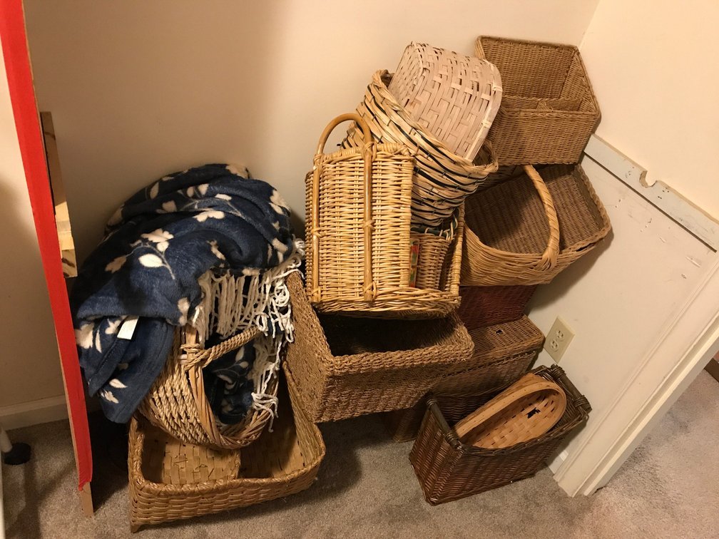 Collection of wicker baskets