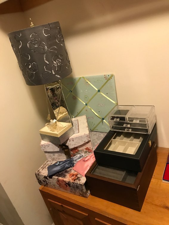 Jewelry boxes, containers, lamp, other paper boxes