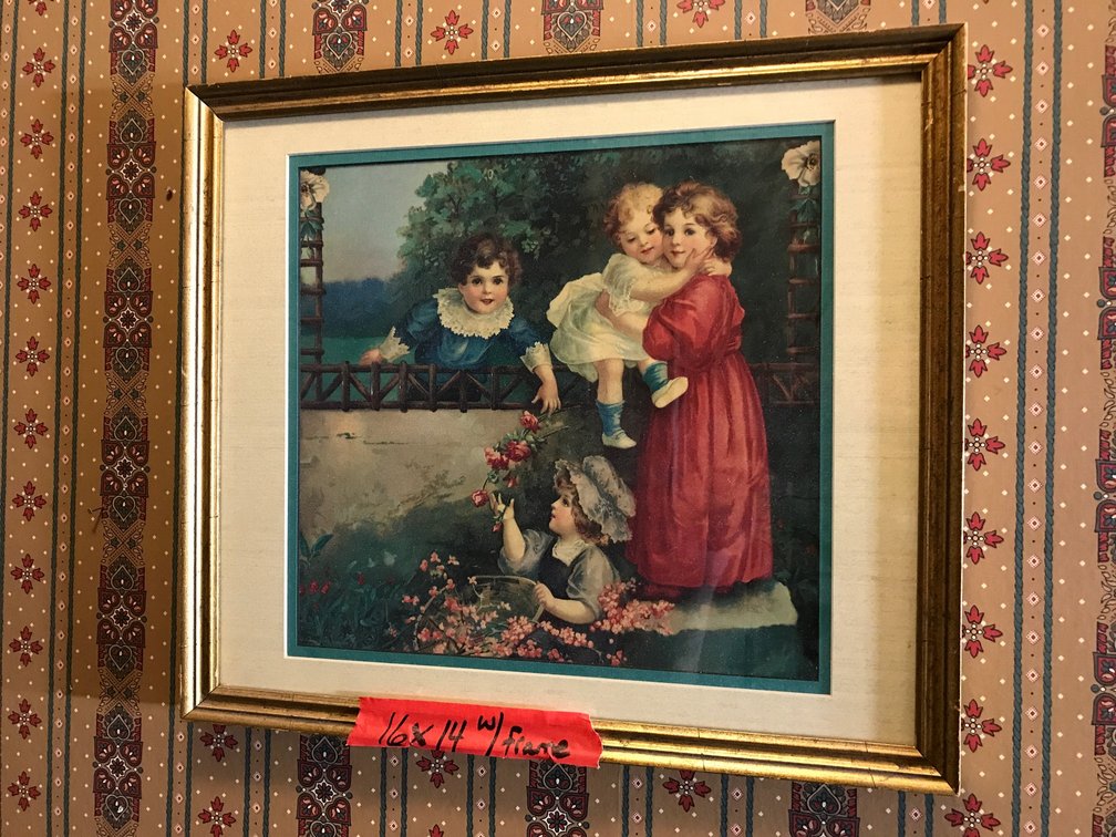 Framed wall hanging-approx. 14" x 16"