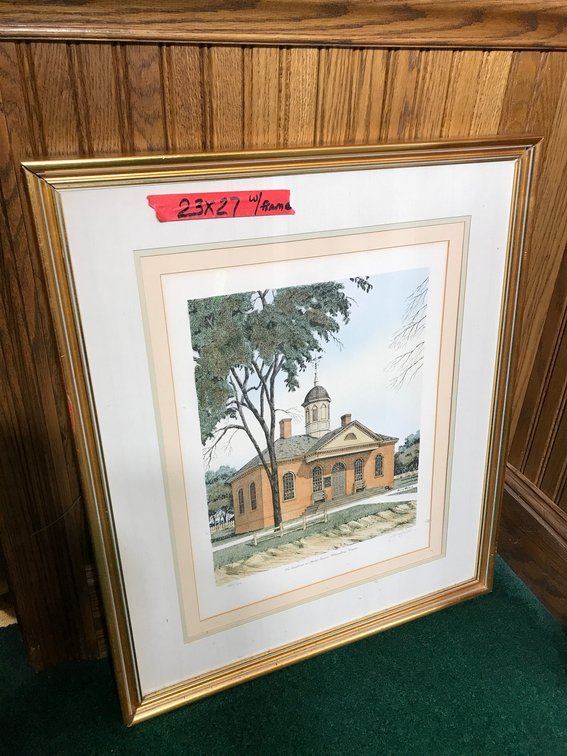 Framed print-approx. 23" x 27"**frame has damage**
