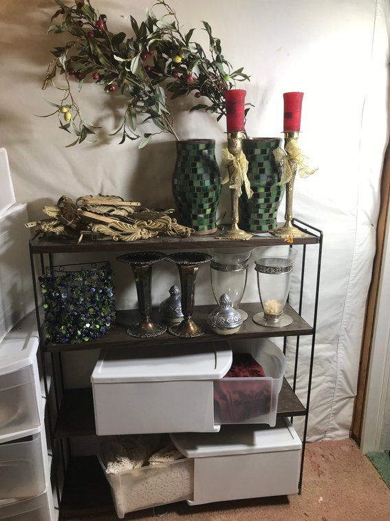 Shelving unit with contents included