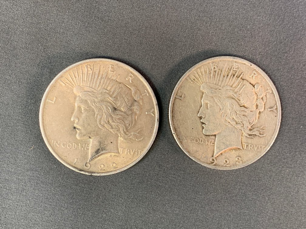 (2) Peace Dollars