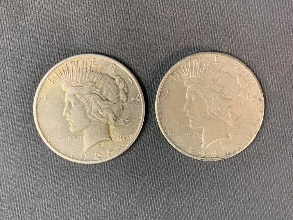 (2) Peace Dollars