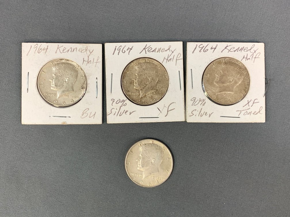 (4) Silver Kennedy Half Dollars