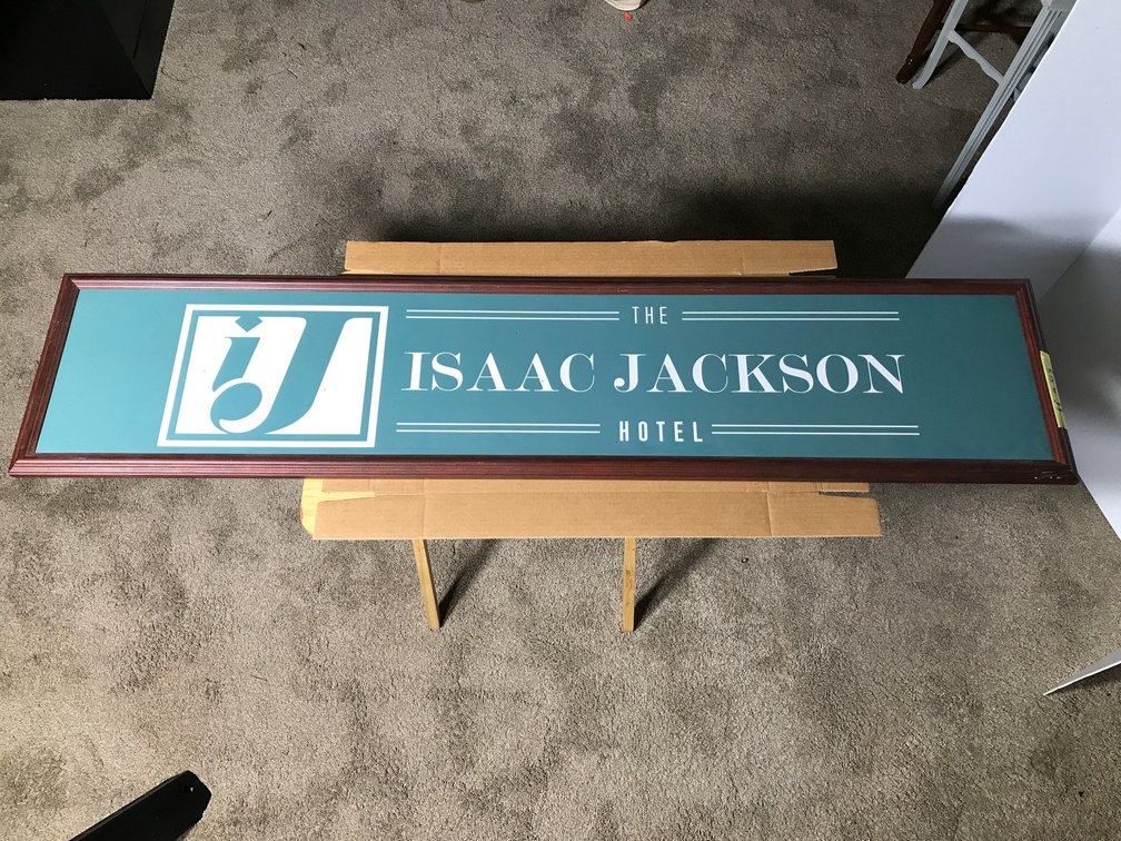 Isaac Jackson Hotel sign-50" x 11"