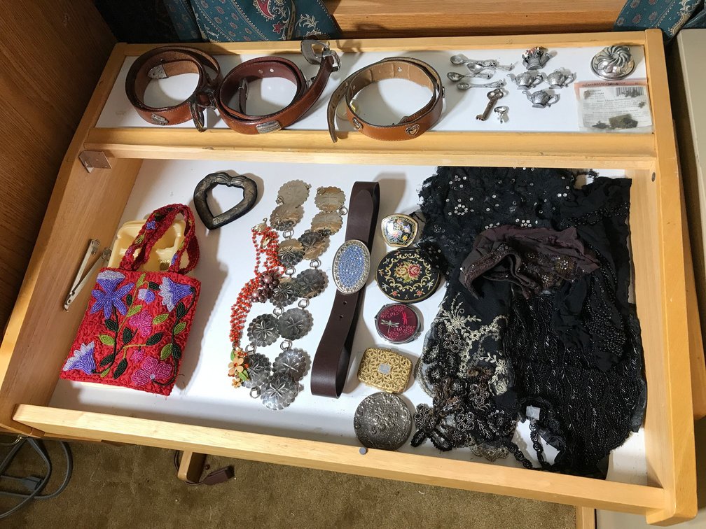 Costume jewelry, beaded purse, etc.