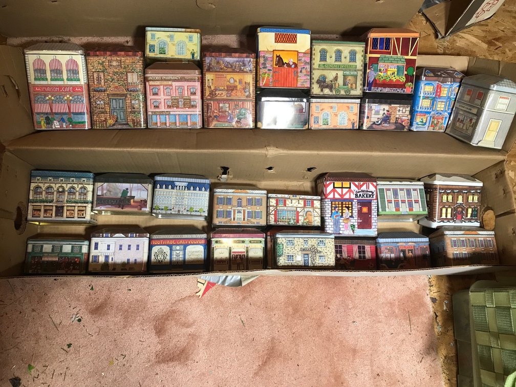 Collection of tins