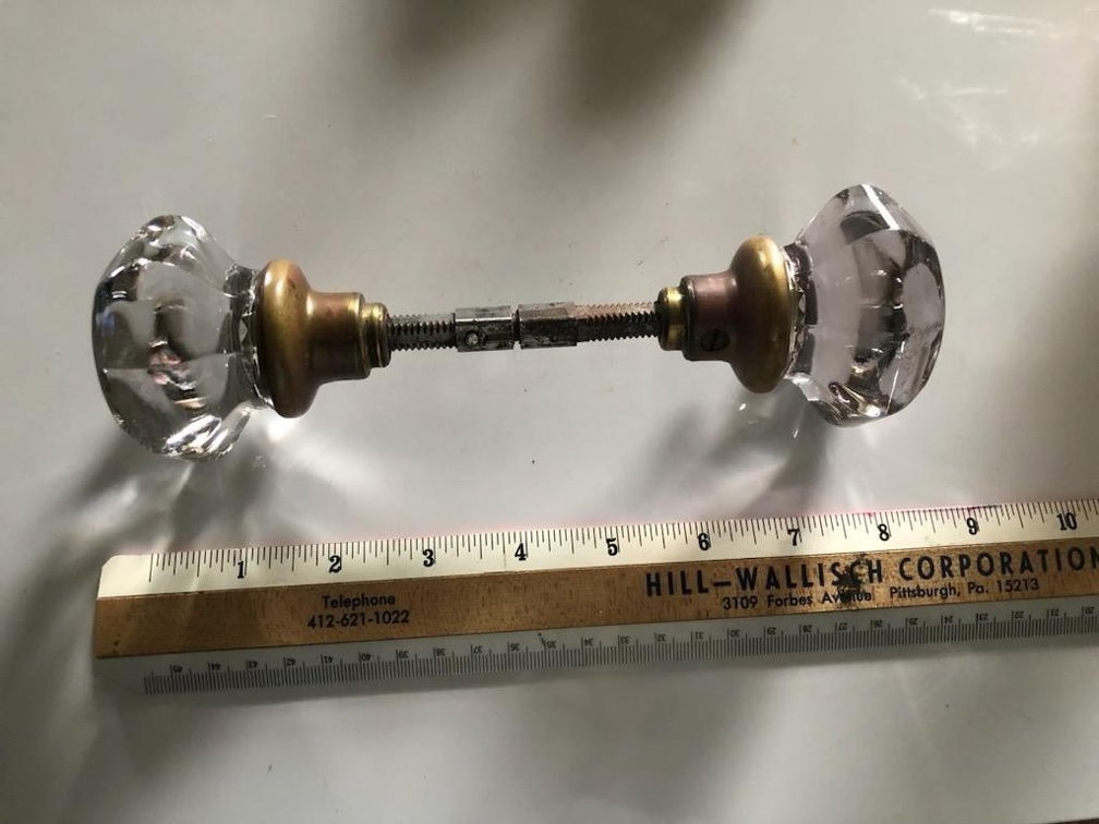 Uranium & Manganese Glass Doorknob Set