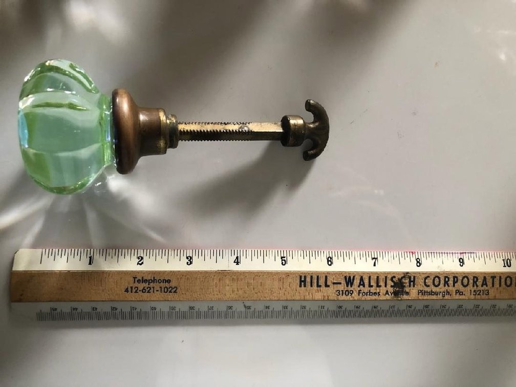 Uranium Glass Knob & Turn Pull Sets - 4