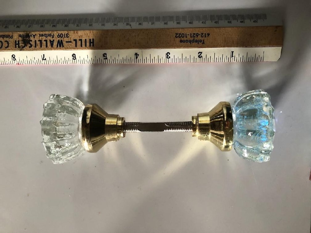 Cerium/Lead Crystal Glass Doorknob Sets - 2