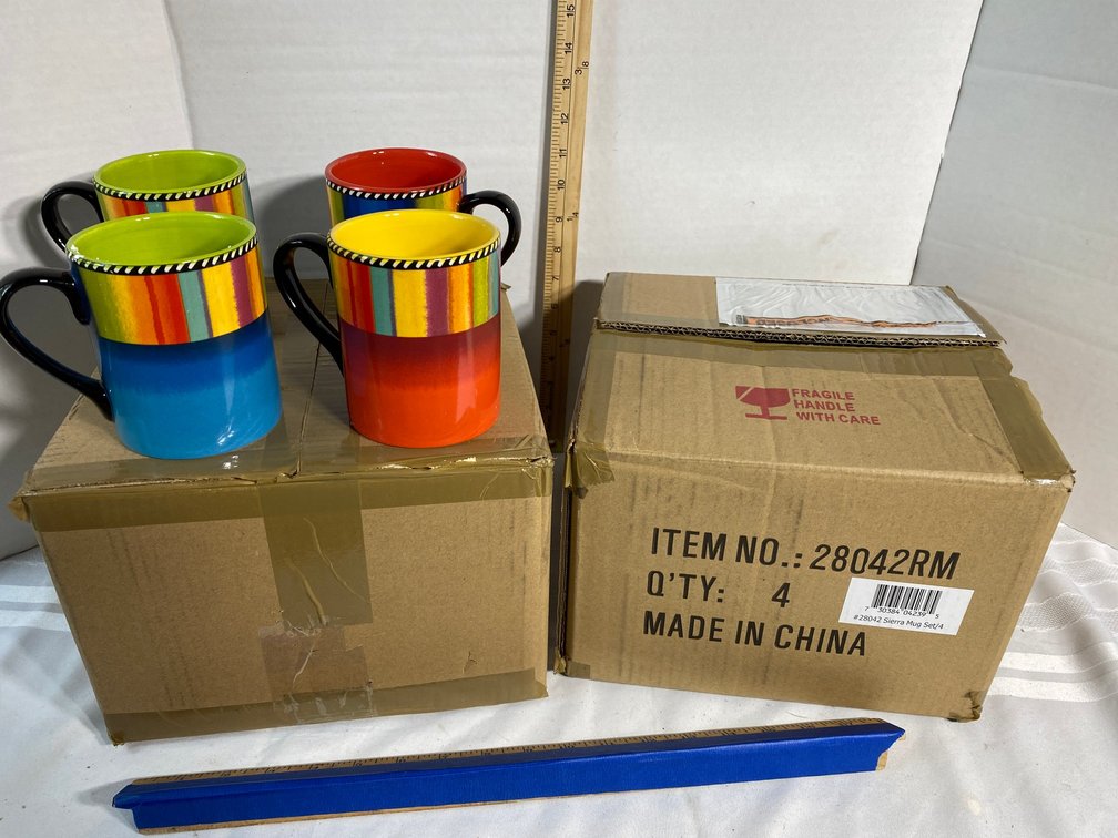 COLLECTION OF EIGHT NEW IN BOX MACY'S COFFEE CUPS